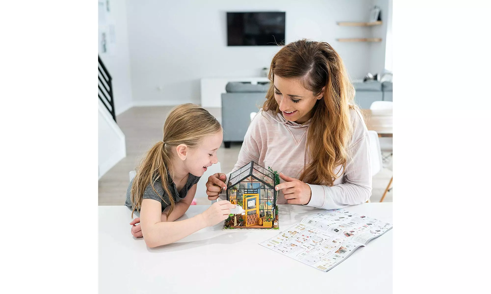 3D DIY House Puzzle Kit - Wood Model with Furniture & Lights up!