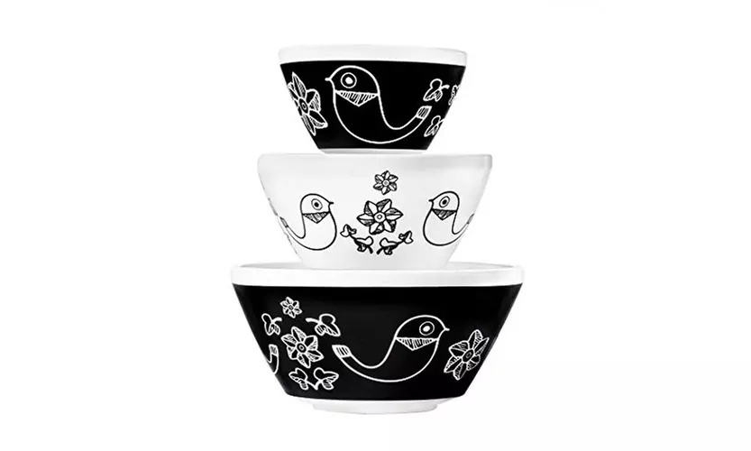 Pyrex Vintage Charm Birds of a Feather 3 Piece Mixing Bowl Set - Primary Image
