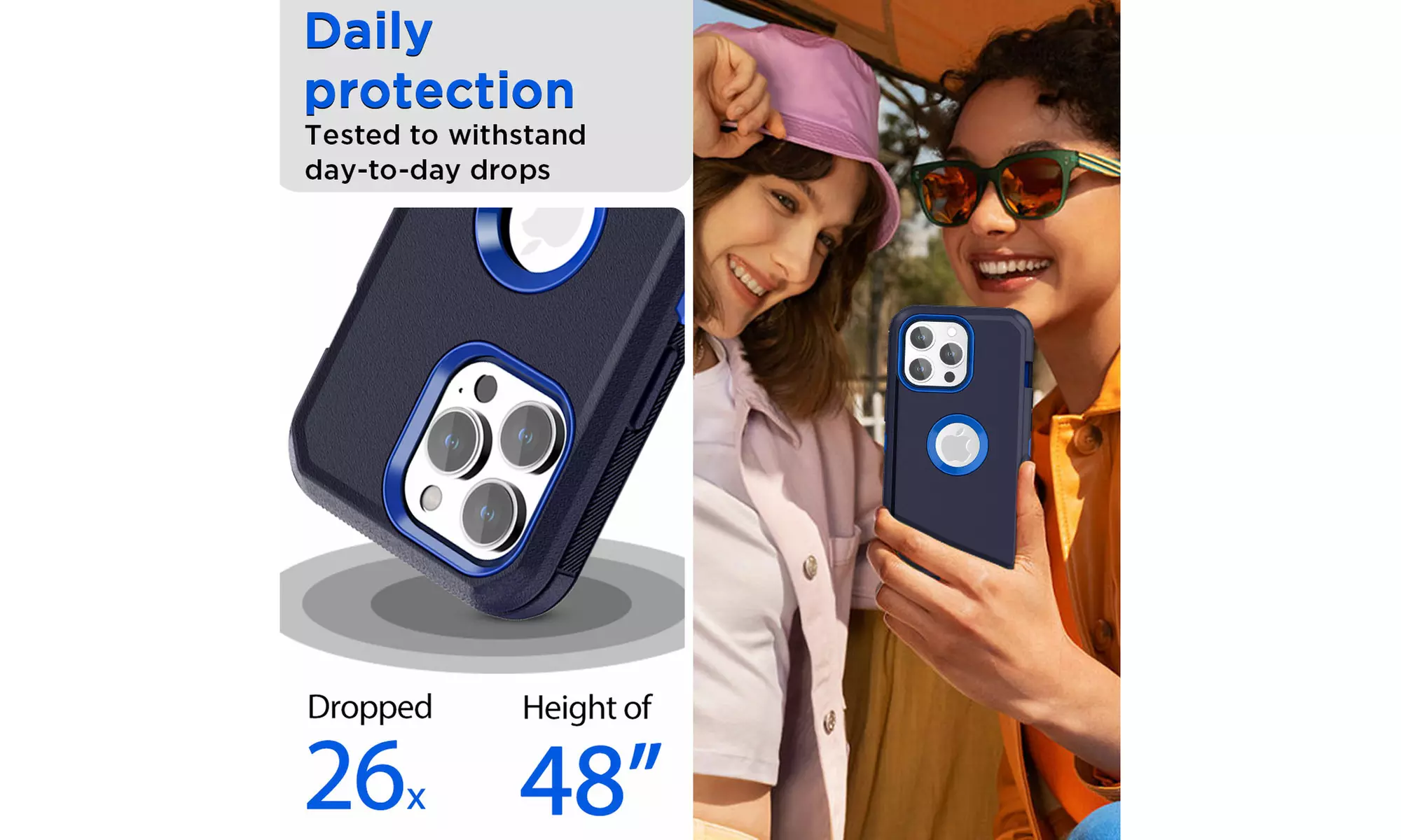 For iPhone 15 Pro Max/15 Case Shockproof Heavy Duty Rugged Cover Logo View