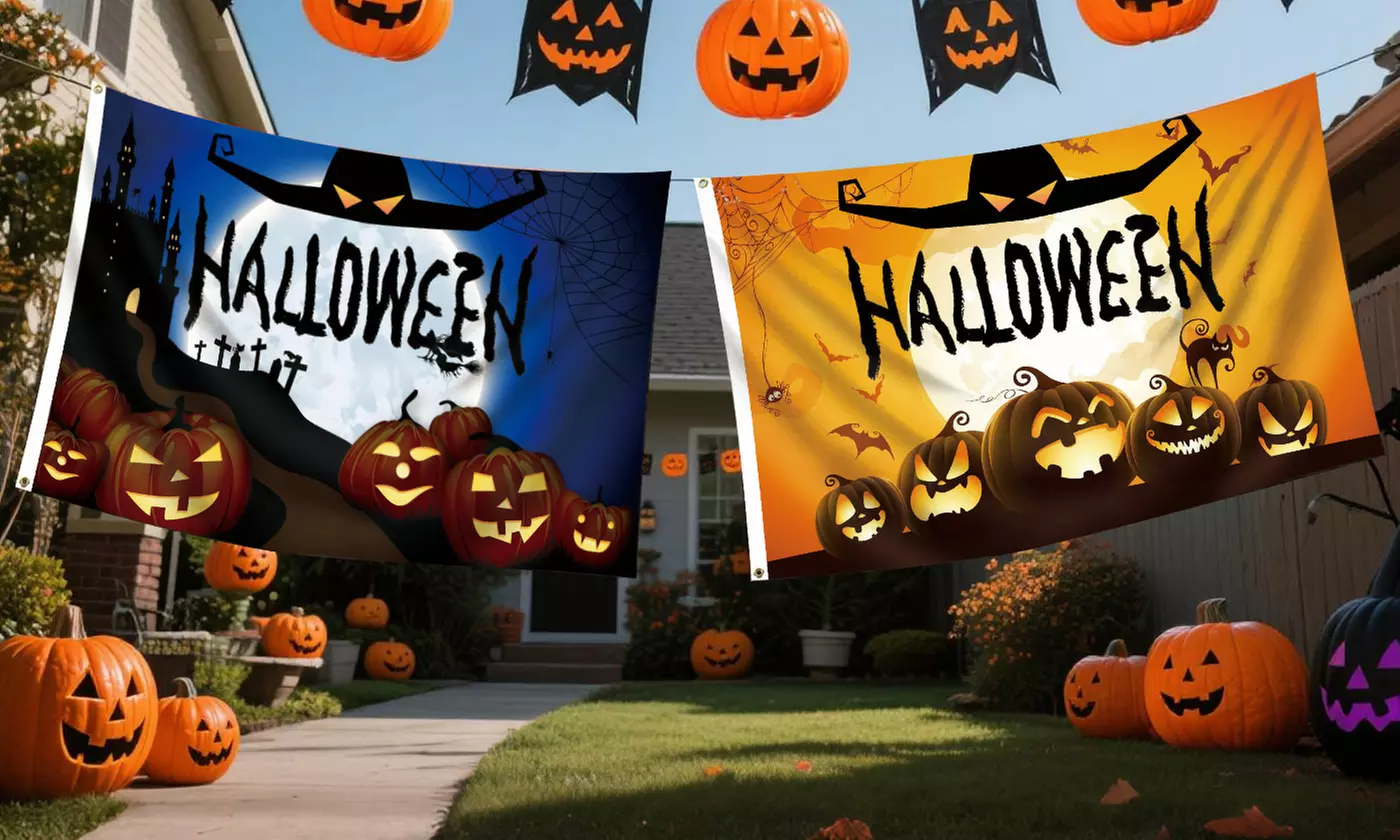 ItBelongs2U Halloween Flag with Grommets