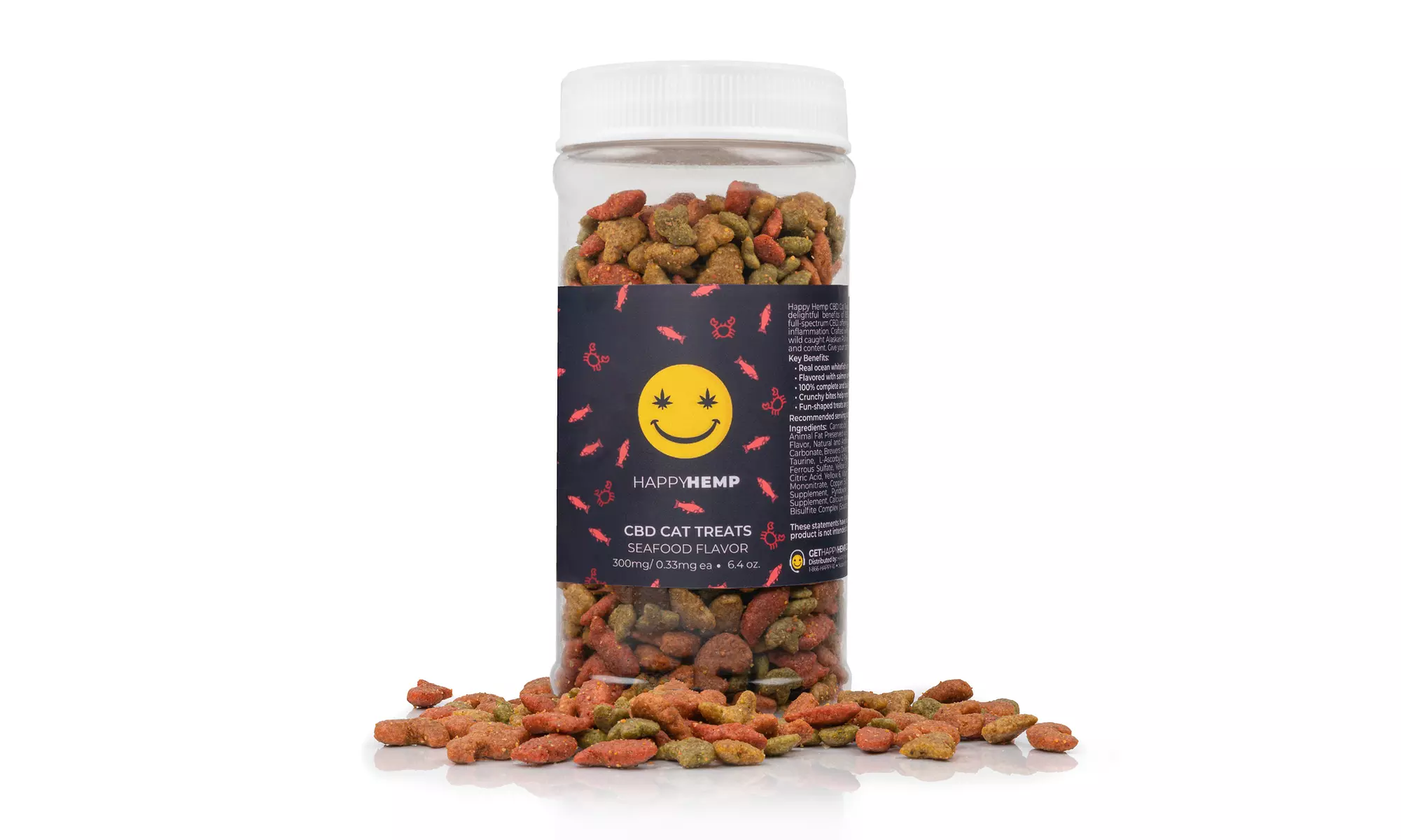 CBD Cat Treats - Seafood Flavor - 300mg Full Spectrum CBD from Happy Hemp