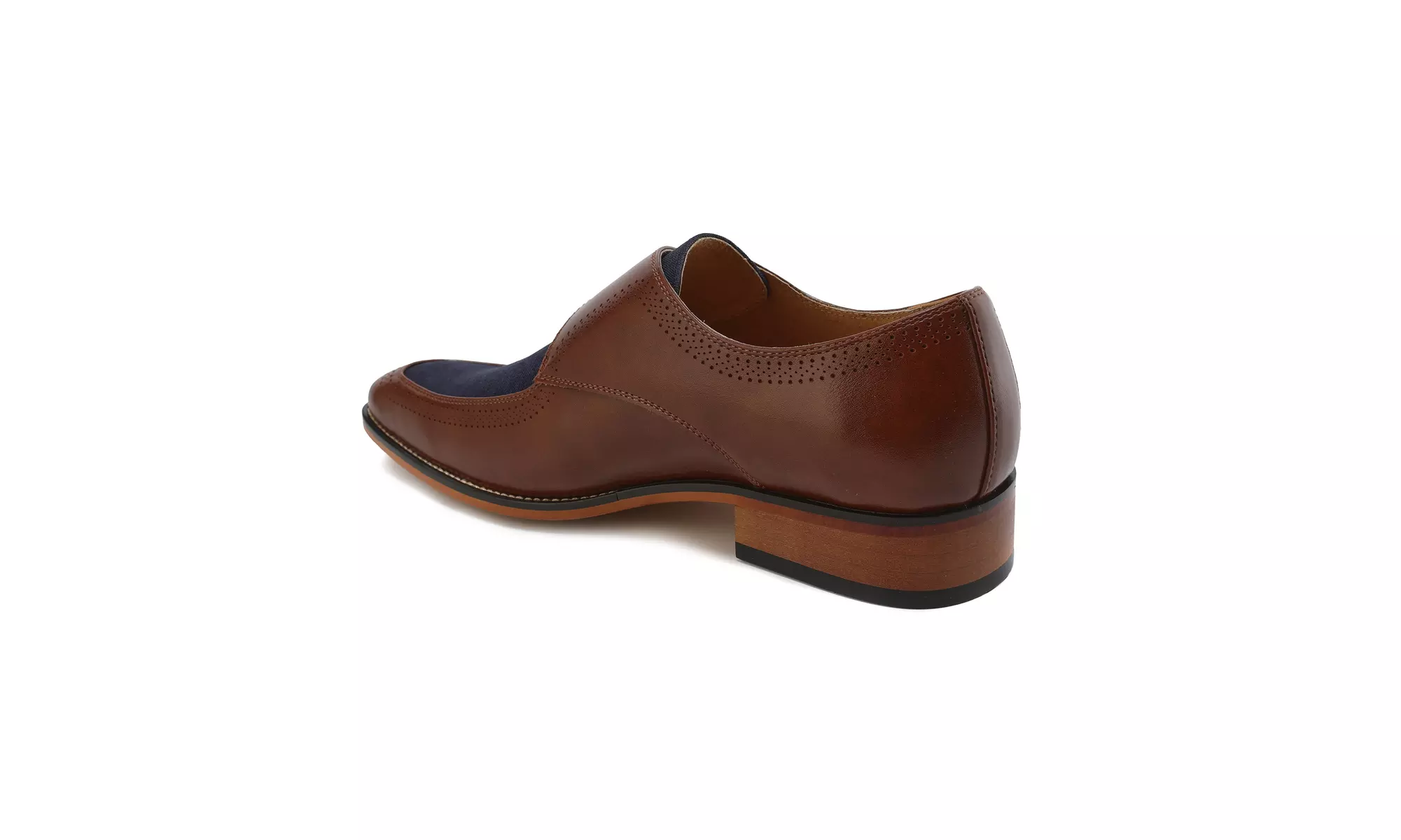 Gino Vitale Moc Toe Monk Strap Two-Tone Loafer