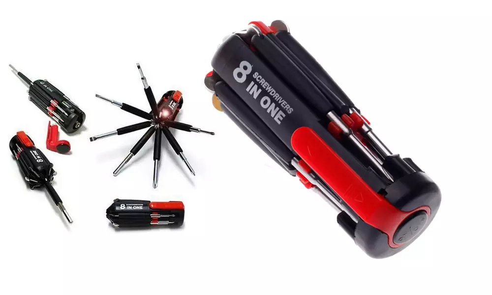 8-in-1 Multi-Screwdriver Tool with LED Torch - Primary Image