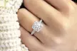 Sterling Silver 925 Cushion Cut Cubic Zirconia 3.5CT CZ Band Ring - Second Medium