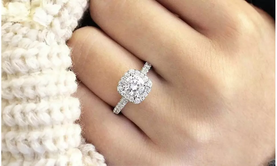 Sterling Silver 925 Cushion Cut Cubic Zirconia 3.5CT CZ Band Ring