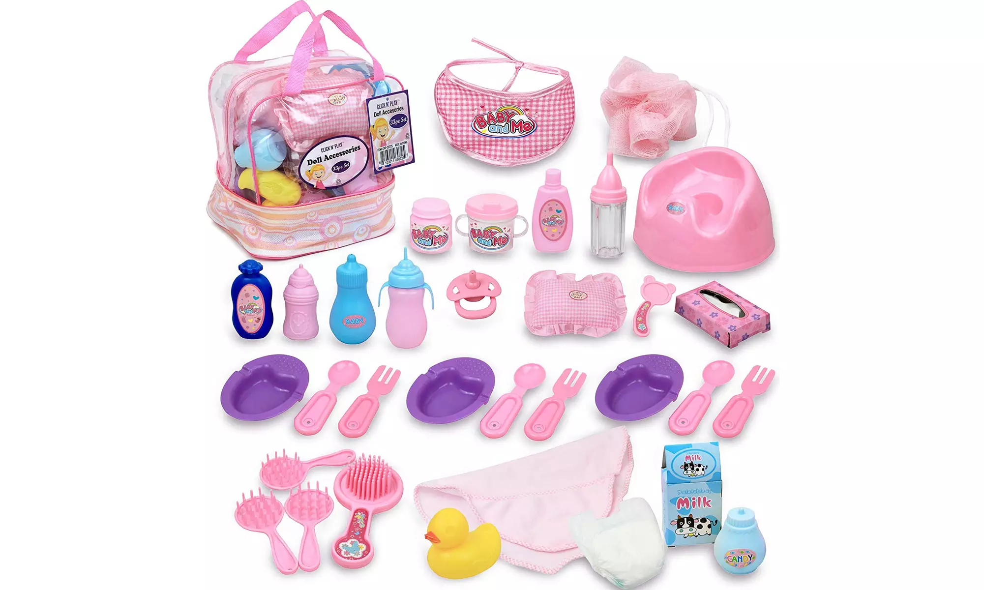 Baby Doll Feeding & Caring 33 Piece Accessory Set in Zippered Carrying Case - Second Medium