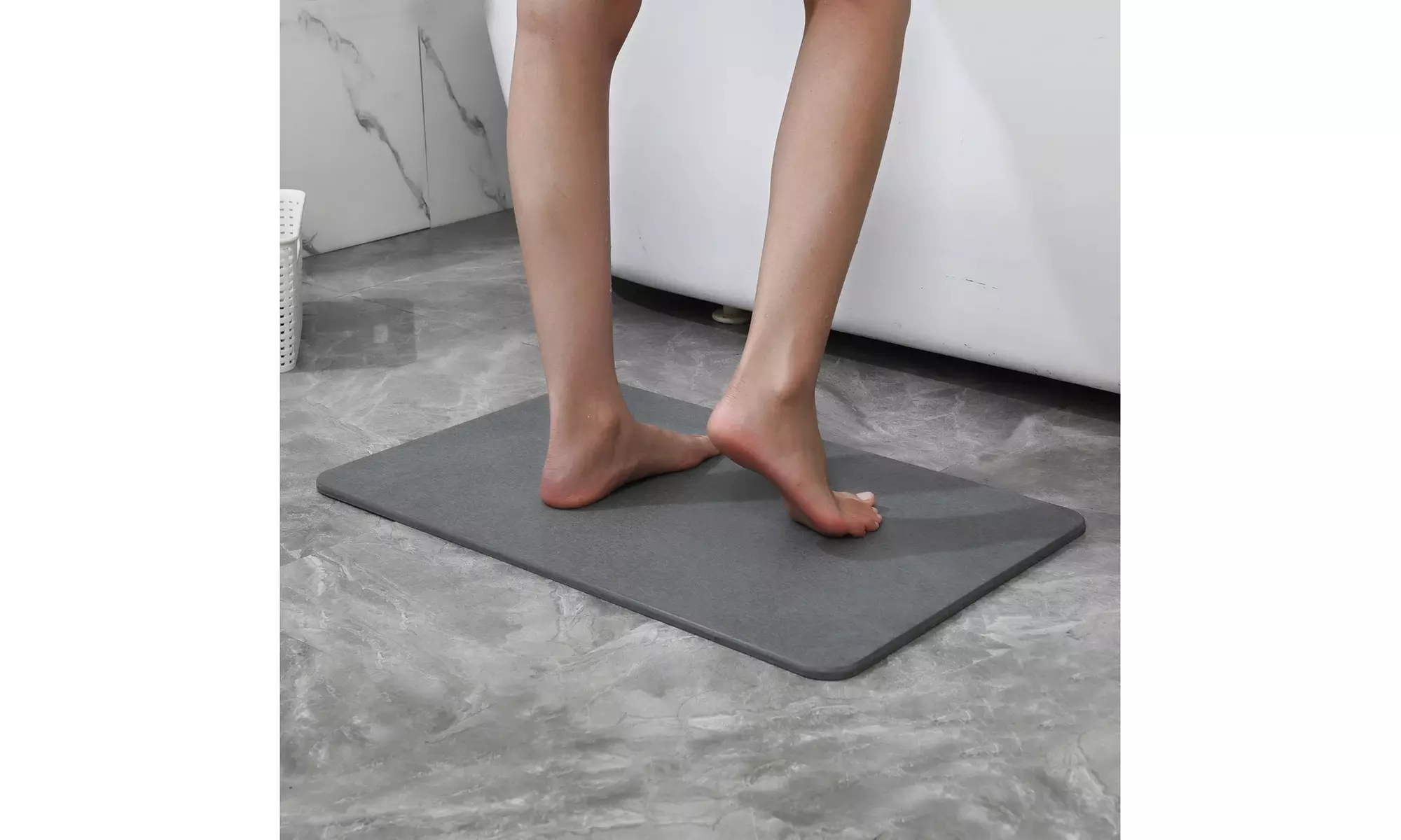 J&V TEXTILES Diatomaceous Quick-Drying Stone Bath Mat 24'' x 15''