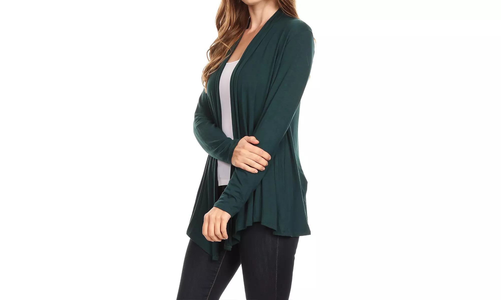 Solid Lightweight Soft Long Sleeves Open Front Cardigan