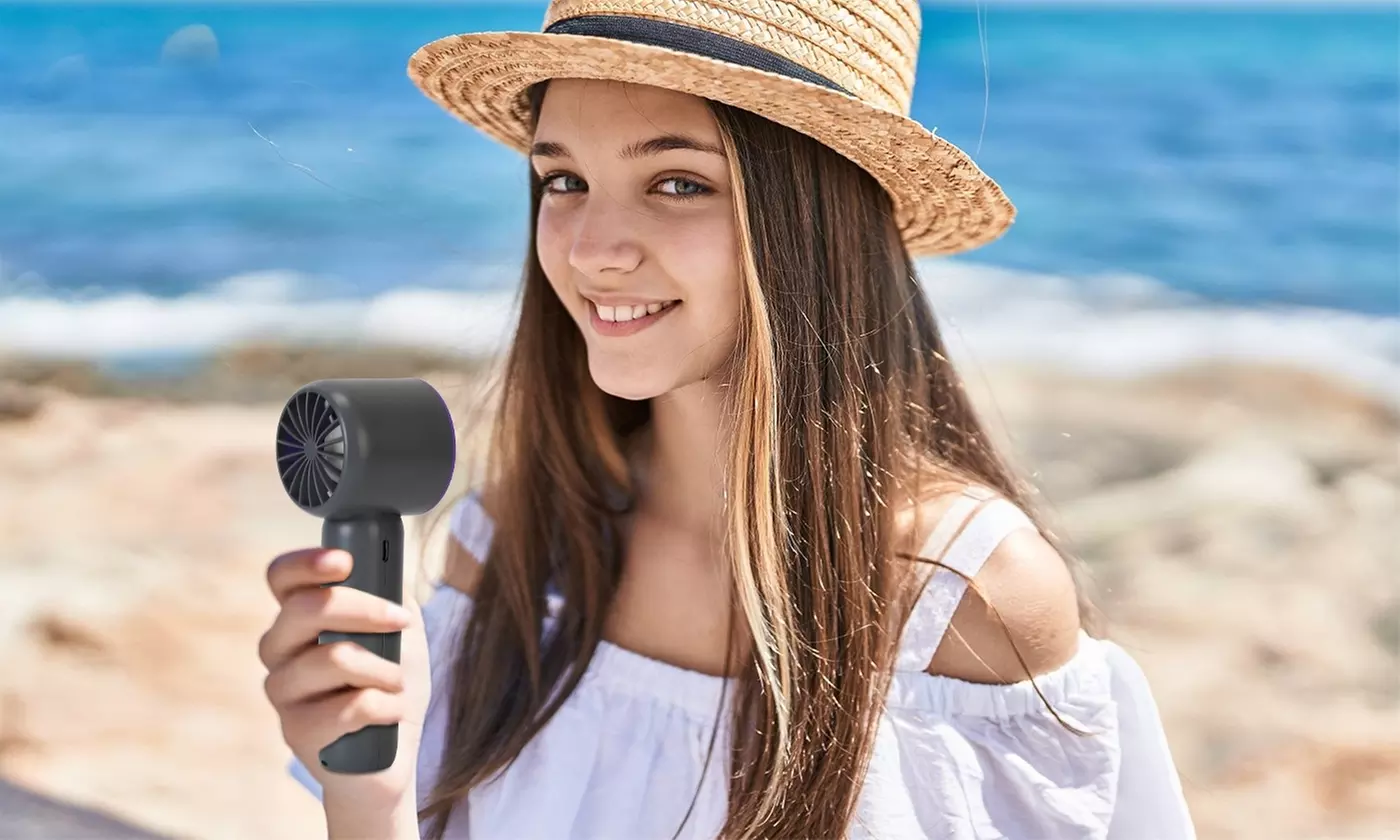 iMounTEK 100-Speed Handheld Turbo Fan with Ice Cooler and LCD Display