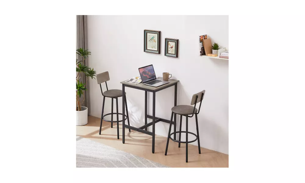 Three-Piece Bar Set with Table and Two Bar stools