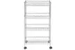 happimess Grove 4-Shelf 47" Basket Rack with Casters, Chrome - Second Medium