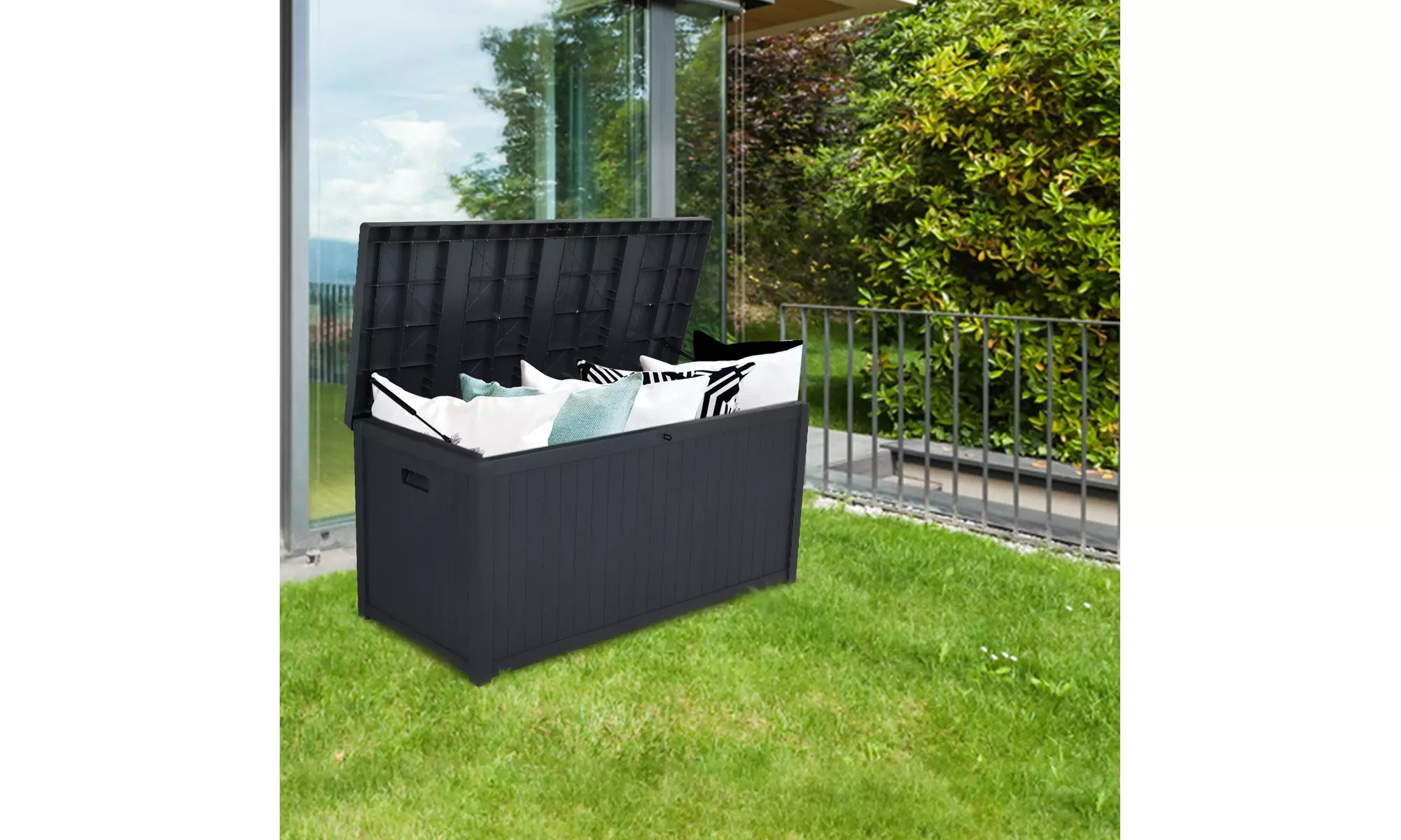 Waterproof 430L Outdoor Garden Plastic Storage Deck Box 113gal - Primary Image