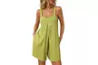 Women's Casual Sleeveless Wide-Leg Romper Jumpsuit with Pockets - Second Medium