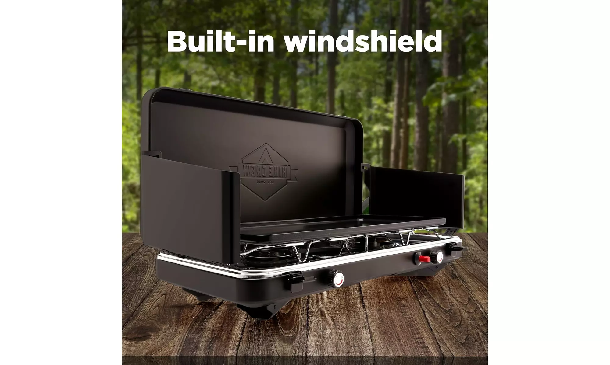 Hike Crew 2-Burner Gas Camping Stove - 20,000 BTU Propane Portable Grill