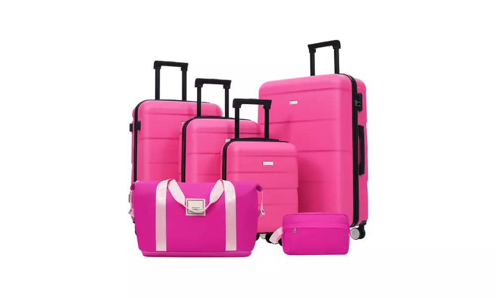 Six-Piece Luggage Set with Expandable Suitcases
