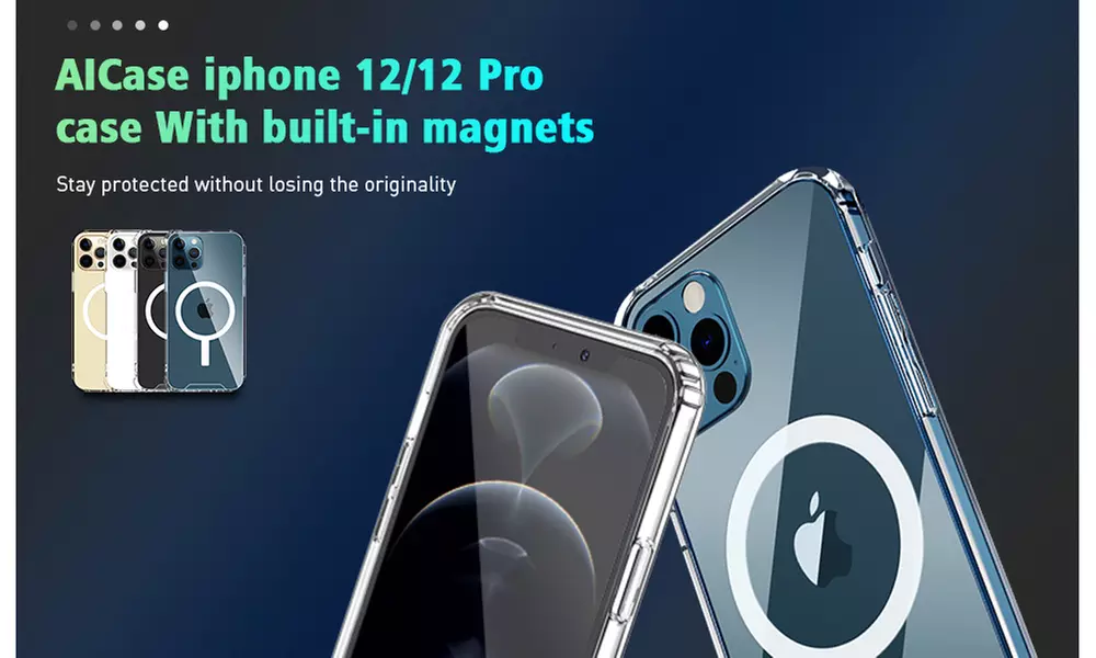 AICase Shockproof Slim Ultra Thin Clear Magsafe Case For iPhone 12/12 Pro - Primary Image
