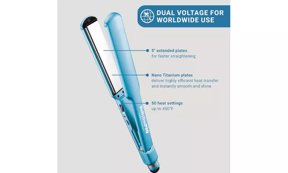 BaBylissPRO Babyliss Nano Titanium Ultra-Thin 1", 1.5" or 2" Flat Iron