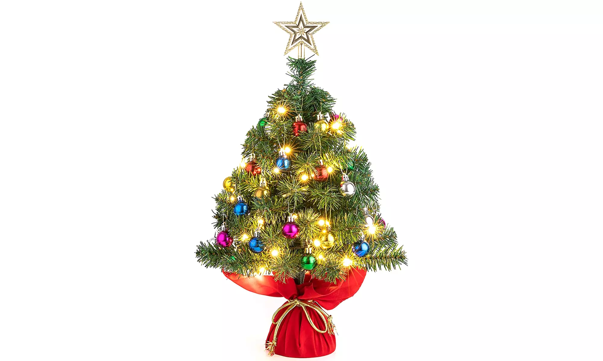 Tabletop Artificial Christmas Tree with LED Light Holiday Decor - Primary Image