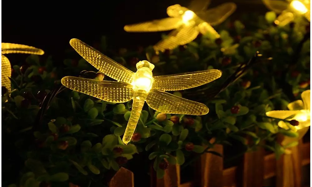Waterproof LED Dragonfly Solar String Garden Lights - Primary Image