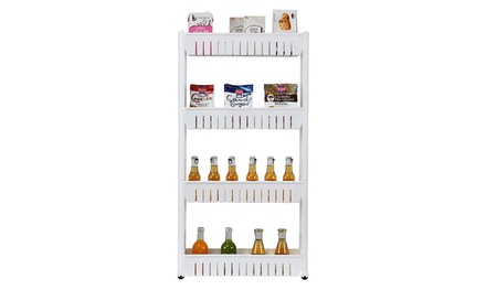 3/4 Layer Plastic Storage Rack Rolling Storage Cart White | Groupon