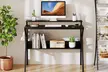 Costway Home Office Desk with Monitor Stand, Open Shelf and Metal Frame - Second Medium