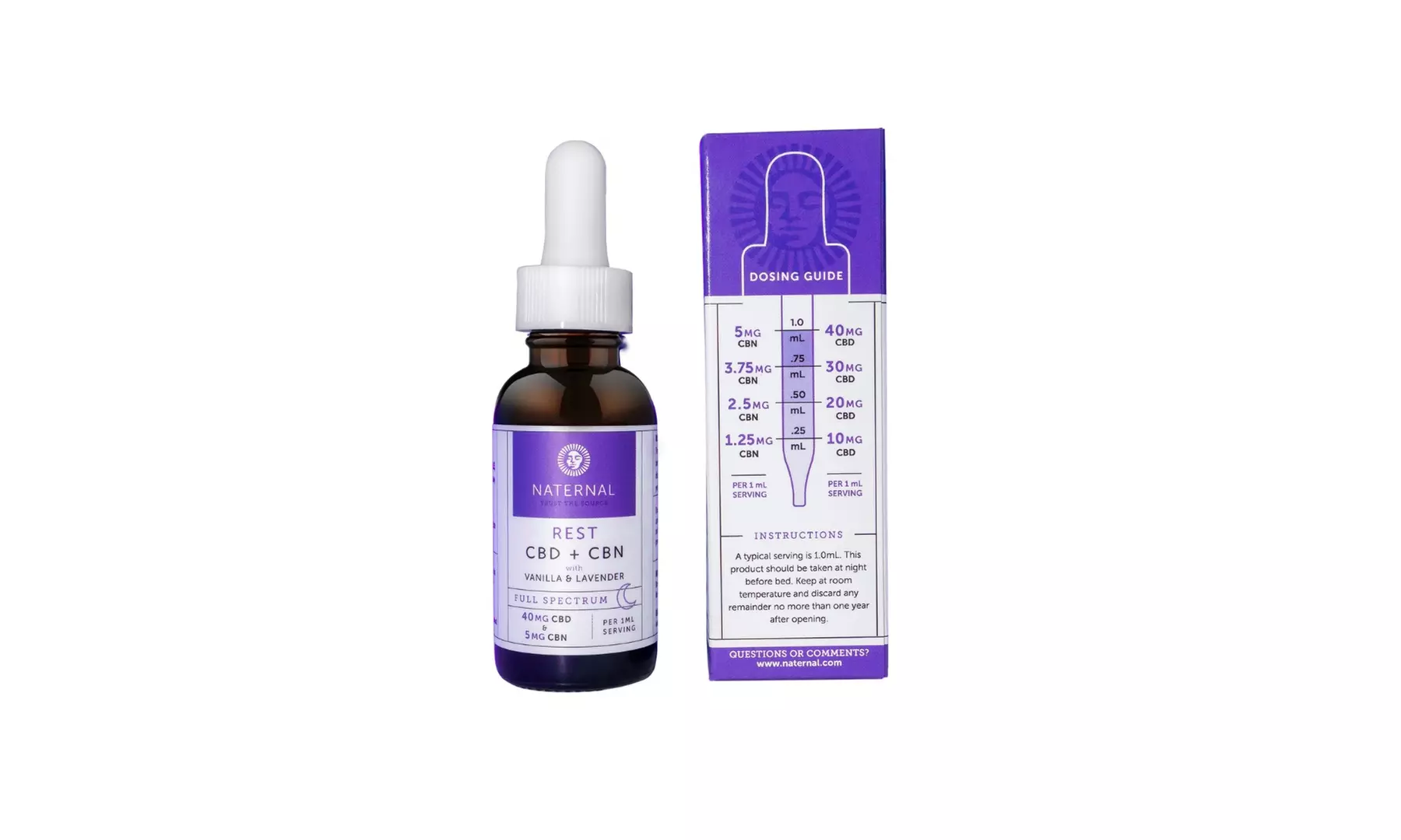 Naternal REST Full Spectrum Tincture, 1200mg CBD and 150mg CBN - Primary Image