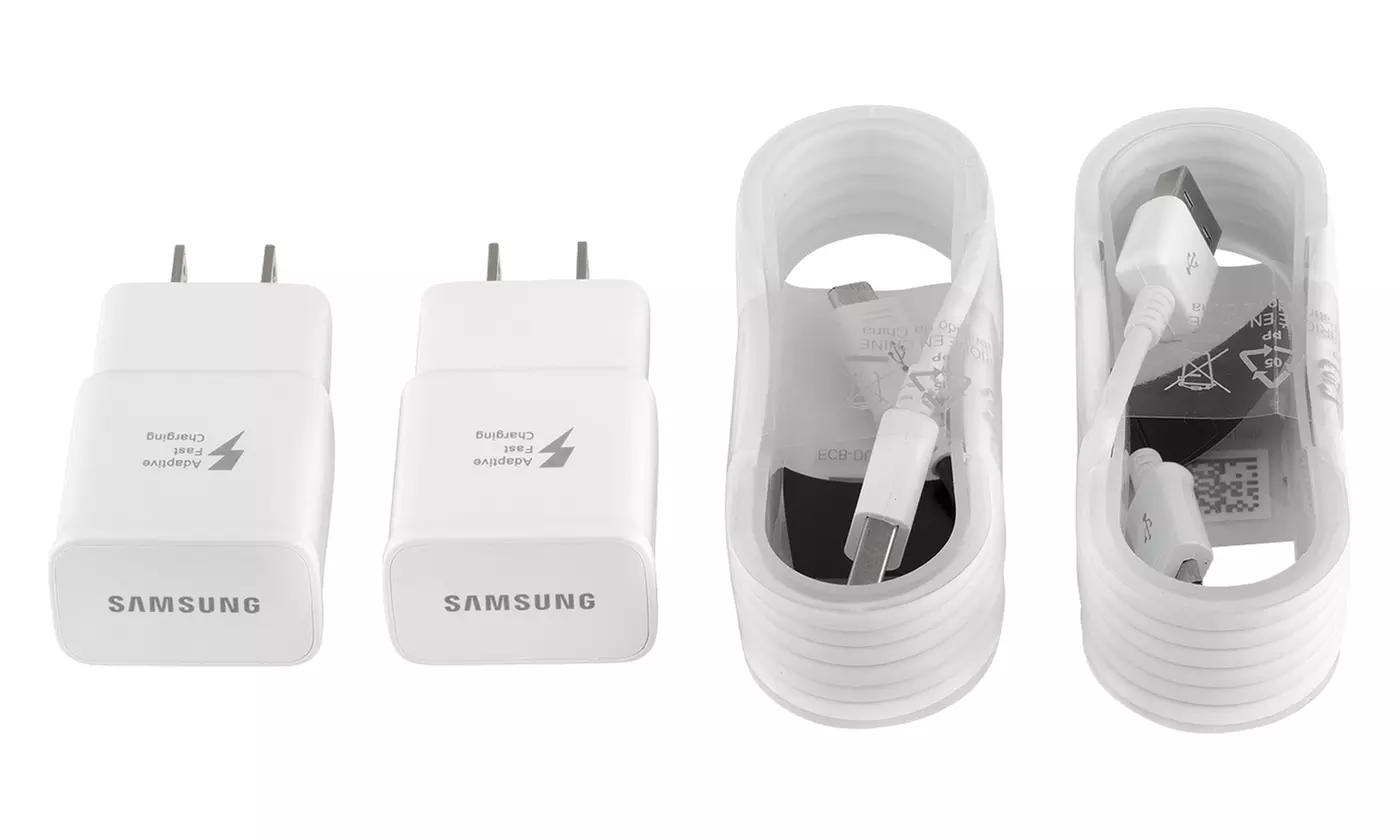 Samsung Fast Adaptive Charger 2Pack with 2 Micro OR Type C Cables