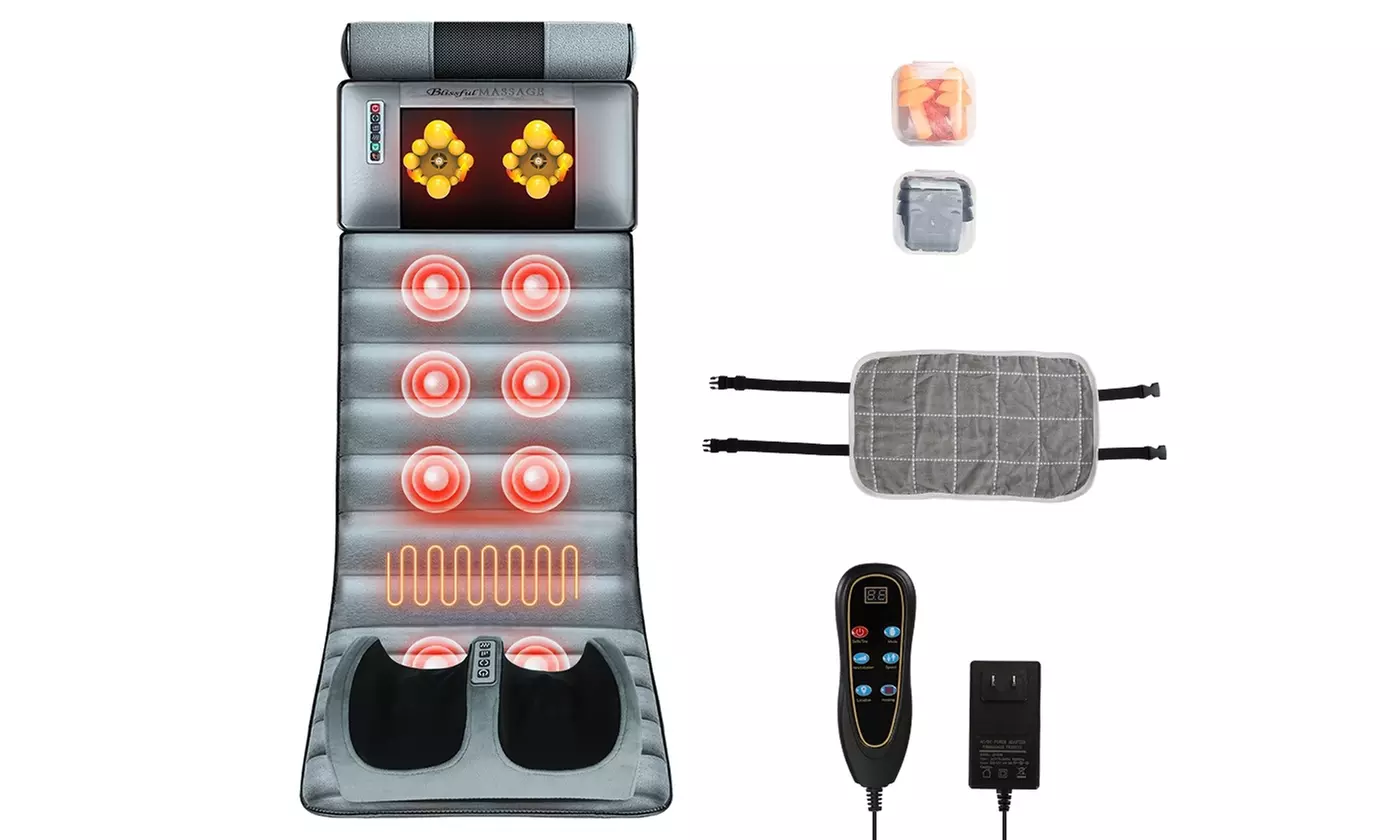 iMounTEK Full Body Massage Mat with Heat, Neck & Foot Massagers