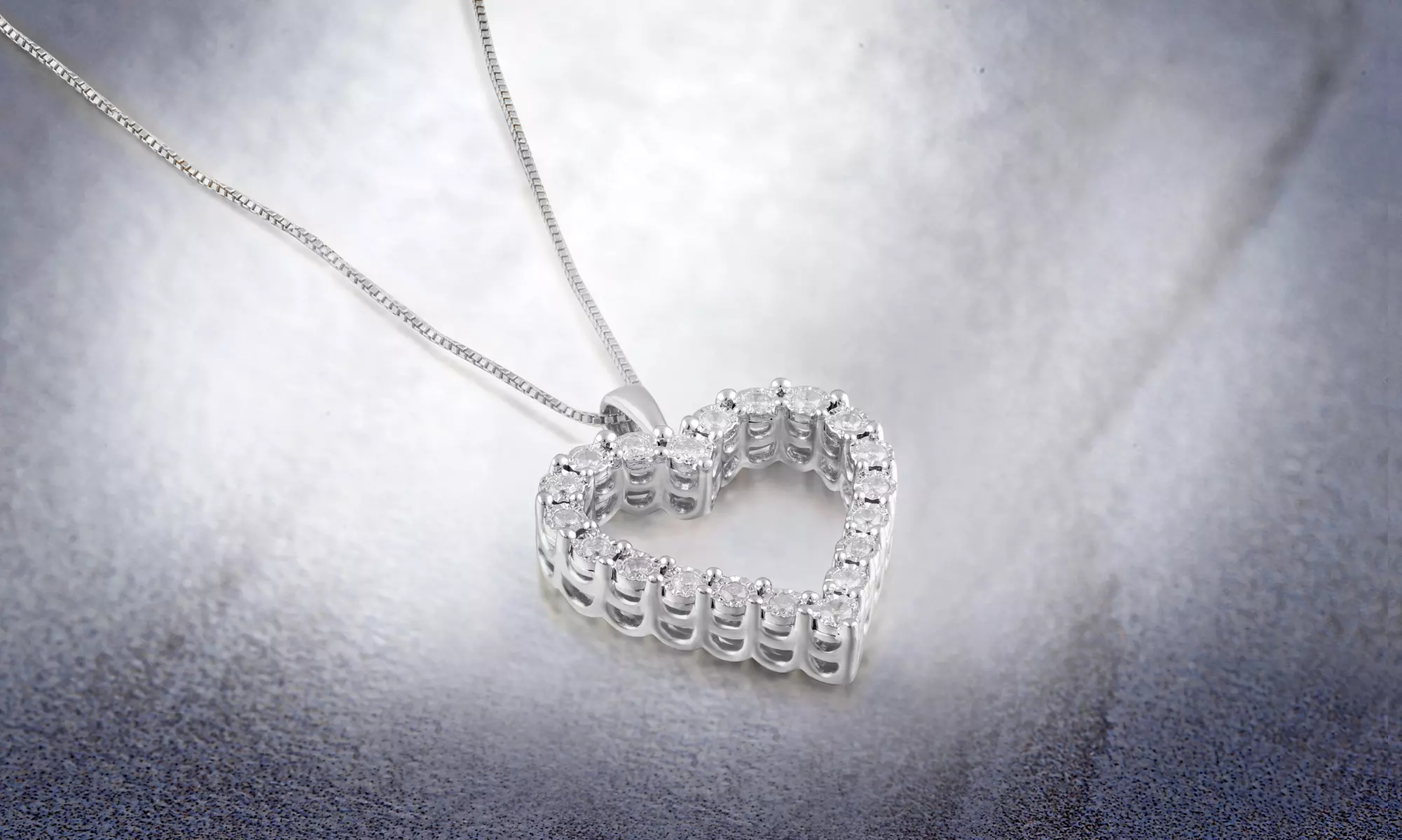 Sterling Silver Miracle Plated Heart Pendant Necklace Women Girls Teens Jewelry - Primary Image