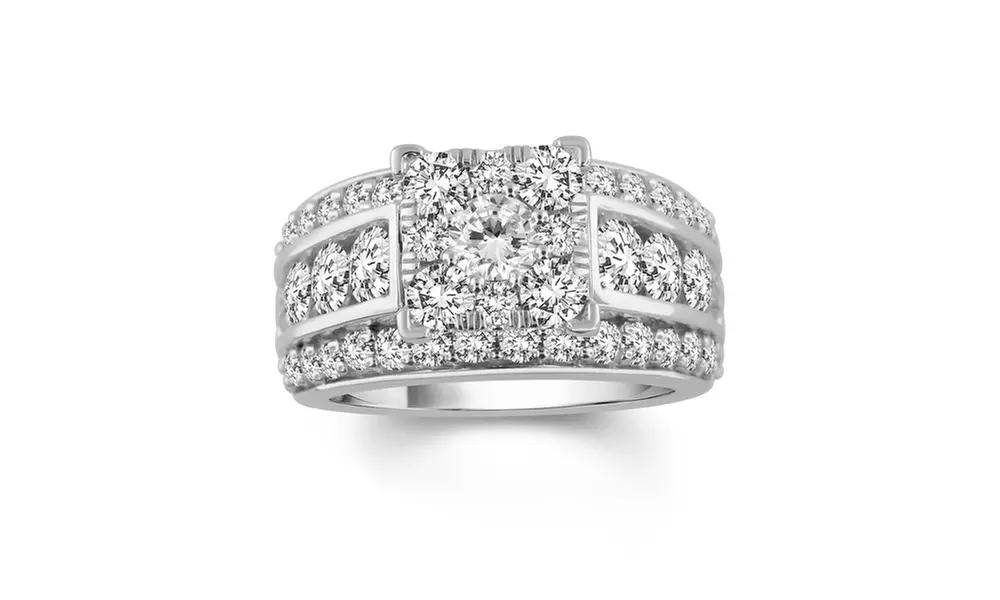 3.00 CTTW Square Frame Dia Engagement Ring in 10K Gold - KR9059-10KW - Primary Image