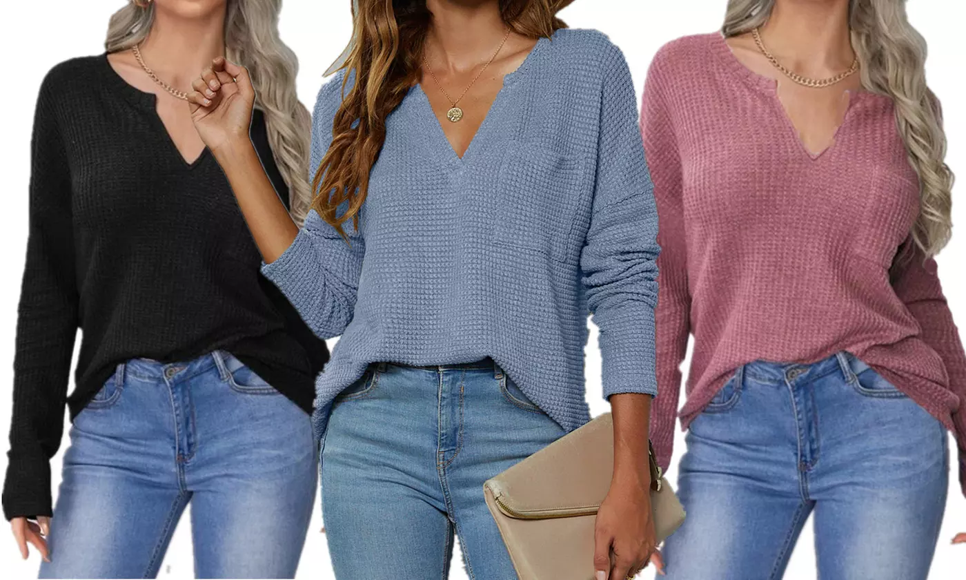 Women's Oversized Sweater  Jumper Casual Long Sleeve Loose Fit Knit Top