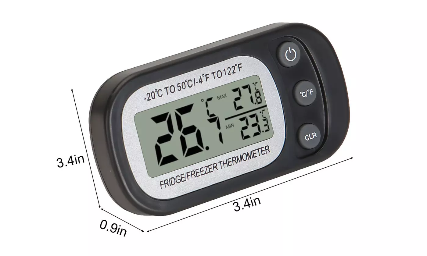 Thermometer Digital Fridge Freezer Waterproof Large LCD Display
