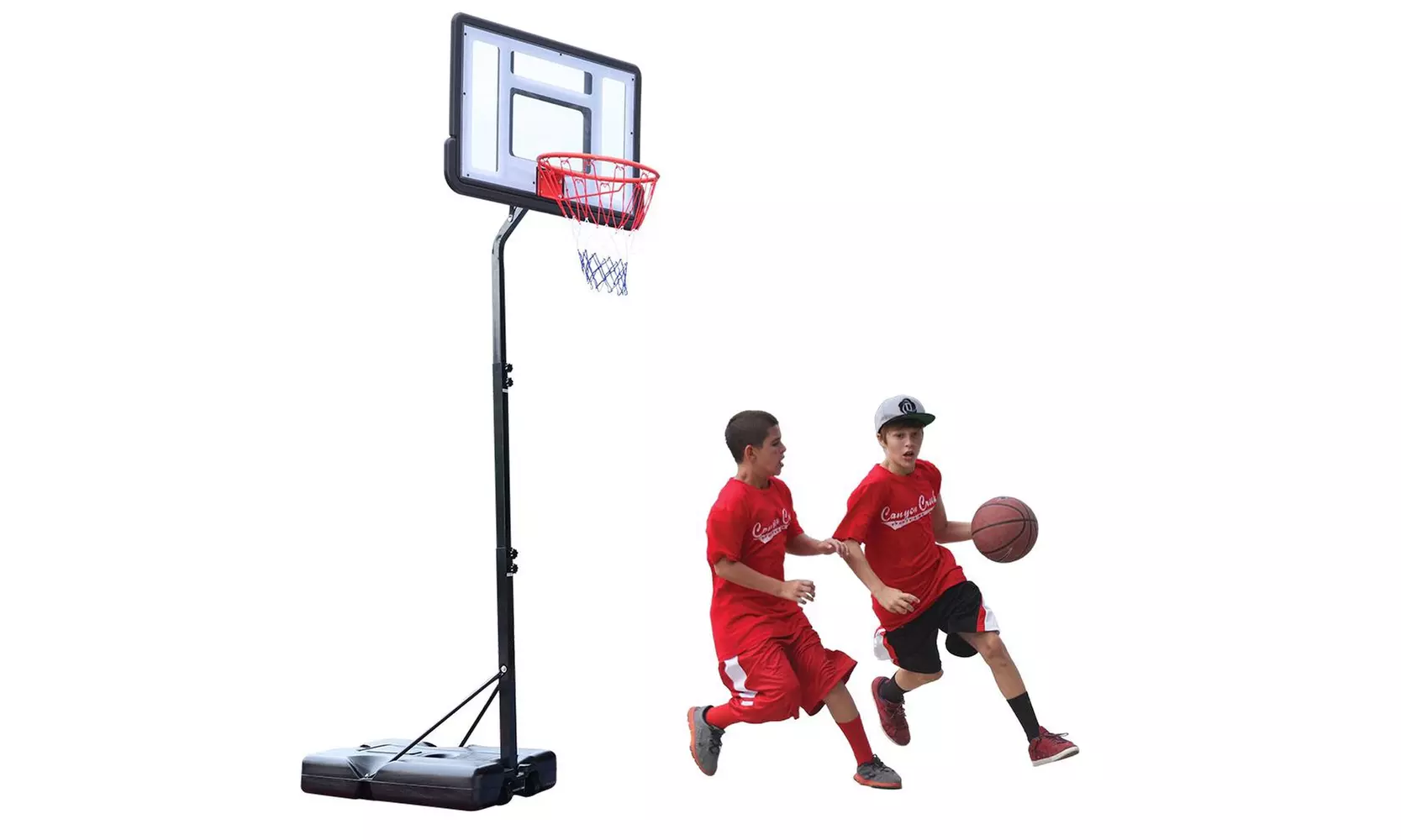Portable 6.9' - 8.5' Height Adjustable Basketball Goal System - Primary Image