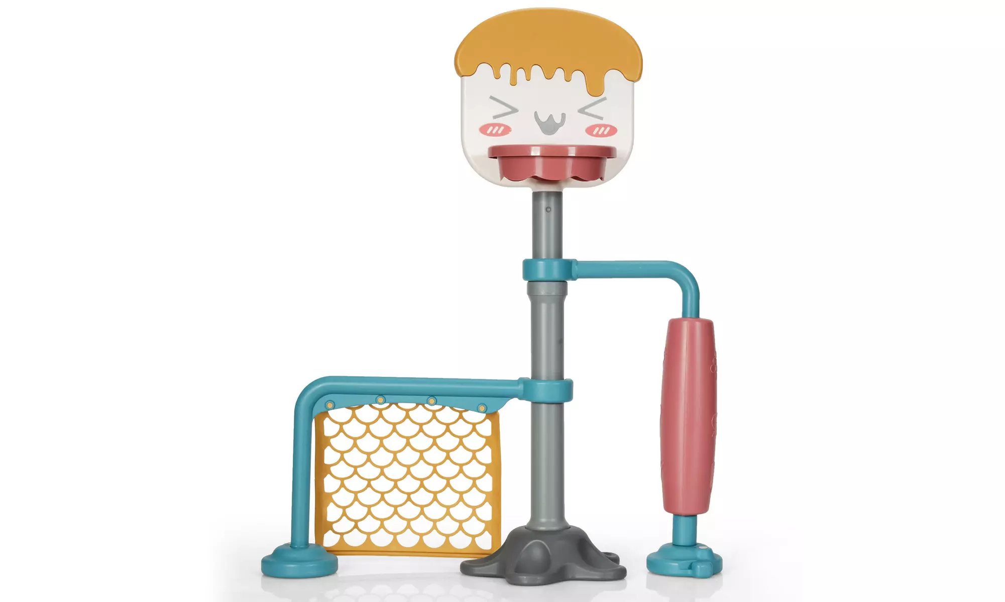 Costway 3-in-1 Basketball Stand Set w/ Soccer & Roller Adjustable Height - Primary Image