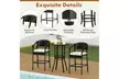 Costway 3-Piece Patio Rattan Bar Set Wicker Bar Height Armchairs and Round Table - Second Medium
