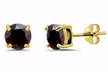 Birthstone & 18K Gold Accent Gemstone Solitaire Stud Earrings | 6mm Round: The Most Perfect Birthday or Holiday Gift! - Second Medium