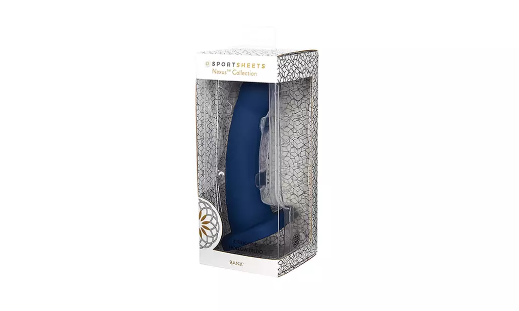 Nexus Solid Silicone 8 Hollow Dildo Banx - Navy - Primary Image
