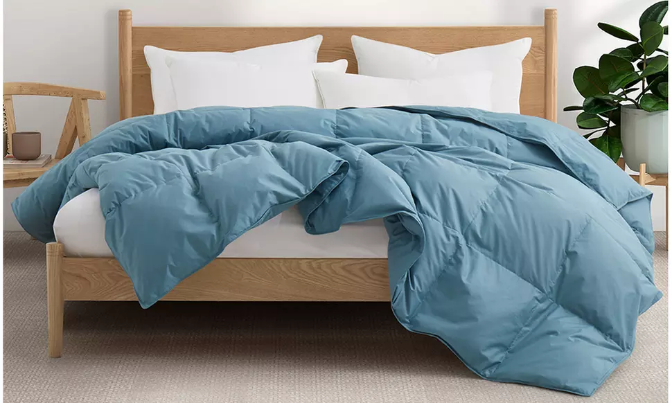 Peace Nest Organic Cotton White Goose Down Feather Comforter for Year-Round