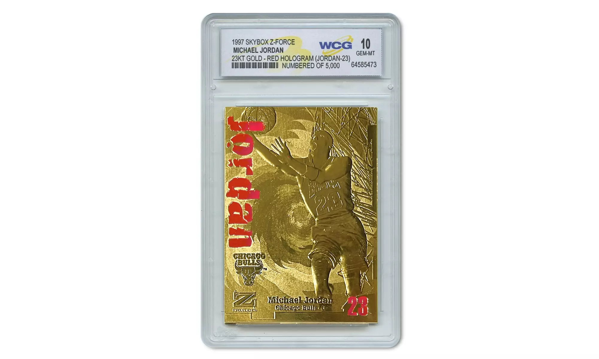 1997 Michael Jordan Fleer Z-Force 23K Gold Card RED HOLO Ltd 5,000 - Gem Mint 10