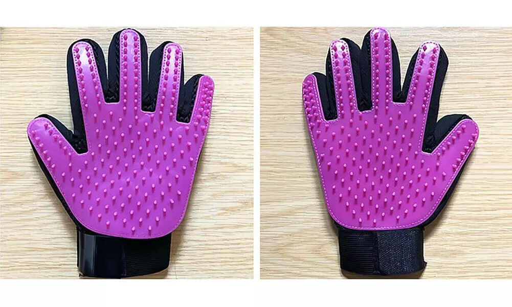 1-2 Pair Pet Dog Cat Deshedding Brush Grooming Glove Massage Hair Fur Removal