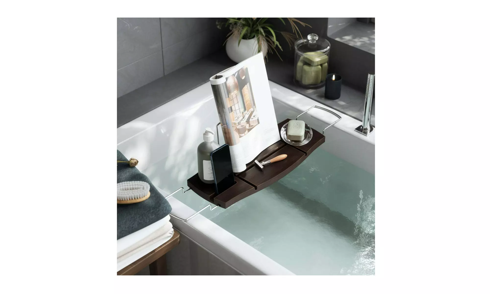Umbra Aquala Bath Caddy (Walnut) - Second Medium