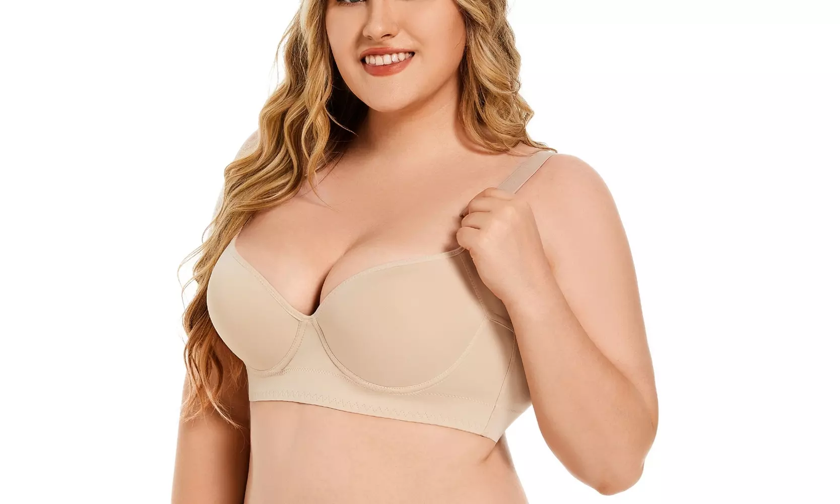 Women's Deep V Neck Push Up Underwire Bra