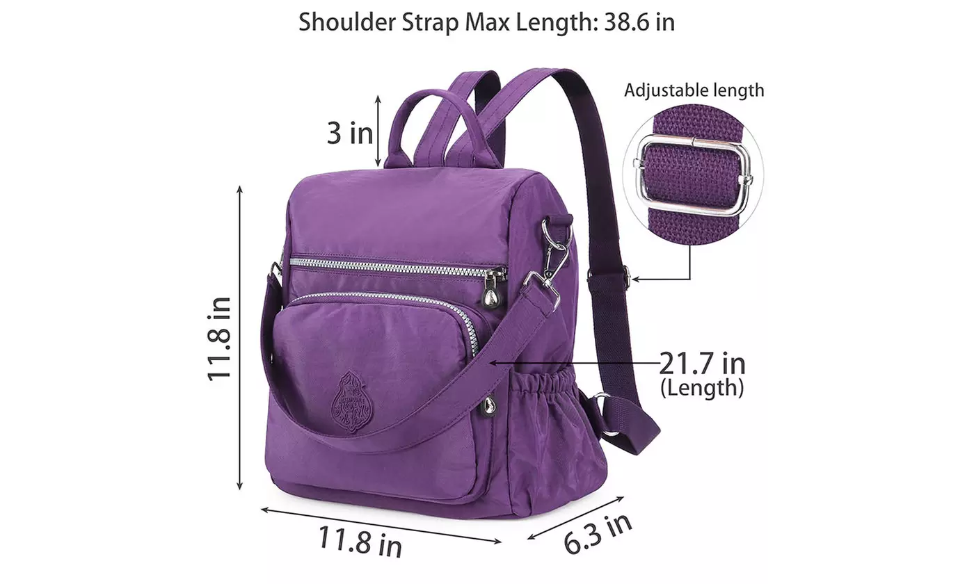 Women's Lightweight Waterproof Nylon Backpack - Multiple Options