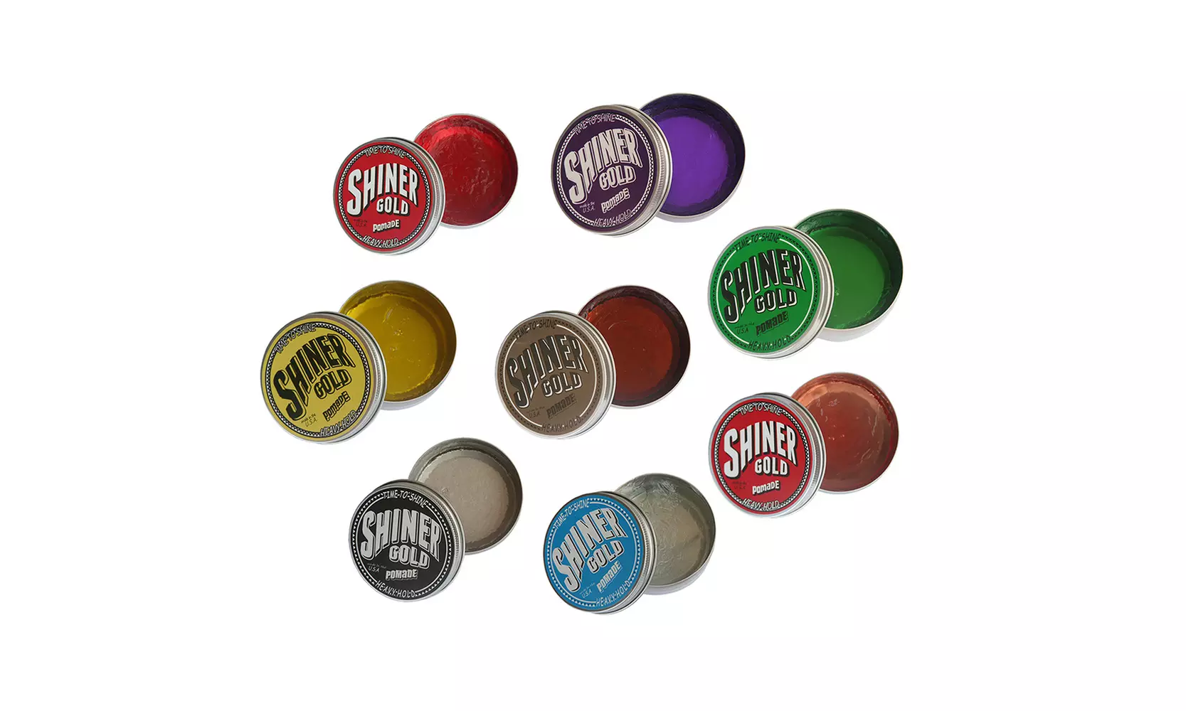 SHINER GOLD Hair Wax Pomade Heavy Hold Elastic Fruity Fragrance Natural 8 Kind - Primary Image