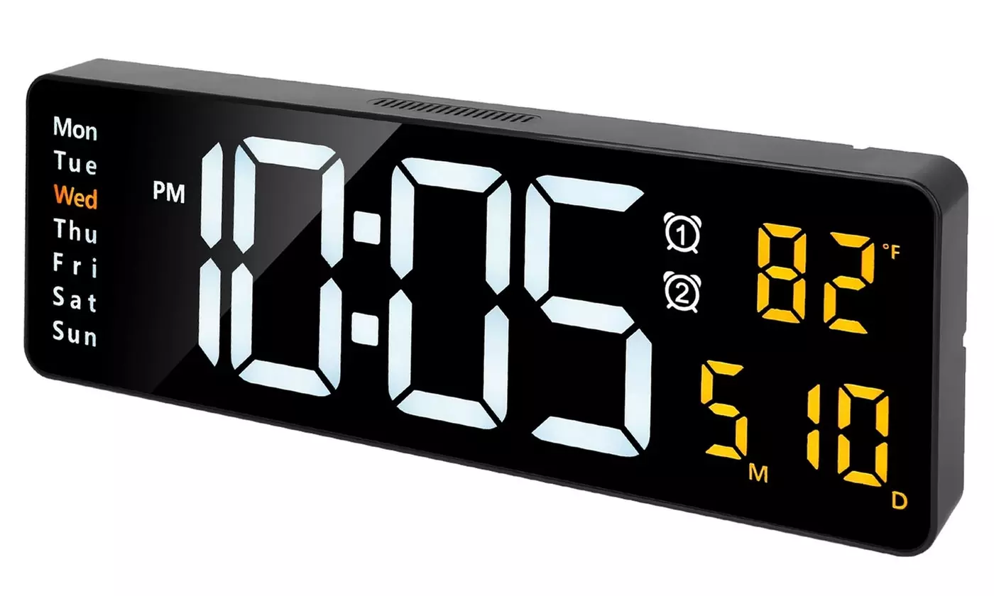 iMounTEK 15.7" LED Digital Wall Clock w/ Remote Electronic LED Digital Clock - Primary Image