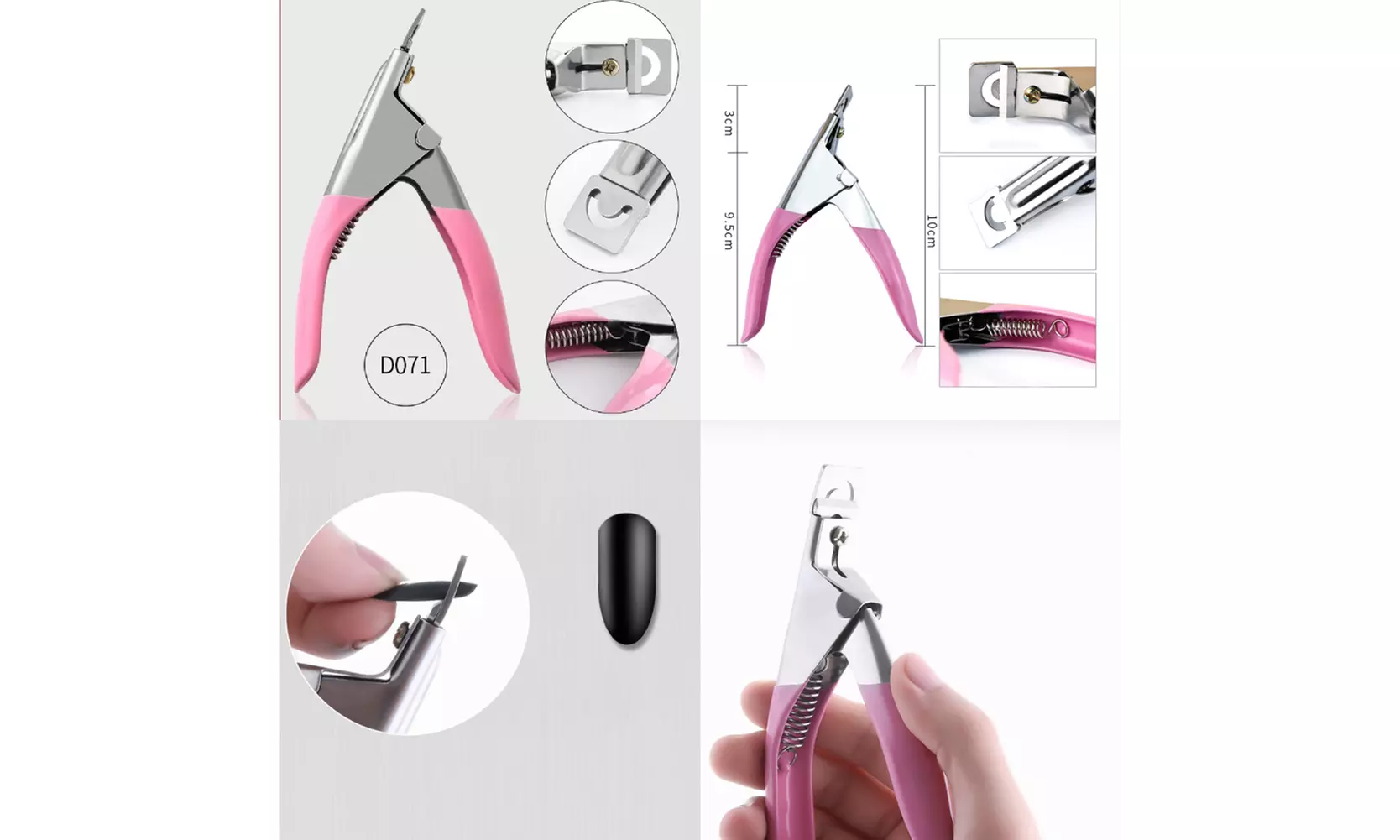 US 1-2 Pcs Nail Tip Clipper Acrylic Art Manicure Cutter U-shape Scissor U Edge