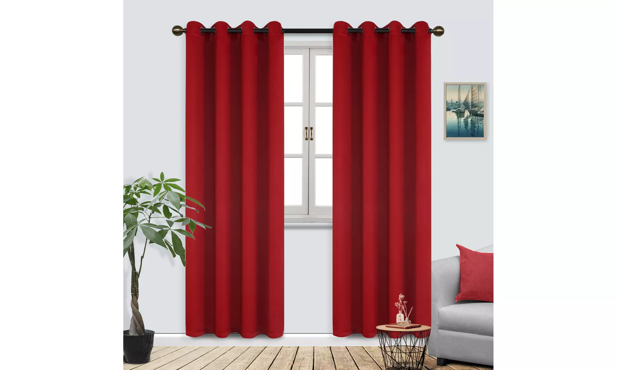 Superior Blackout Grommet Curtain Panel Set Room Darkening Curtains 52" x 108"