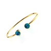 Image 2: 14k Yellow Gold Plated 4 Ct Round Blue Zircon Stackable Bangle Bracelet