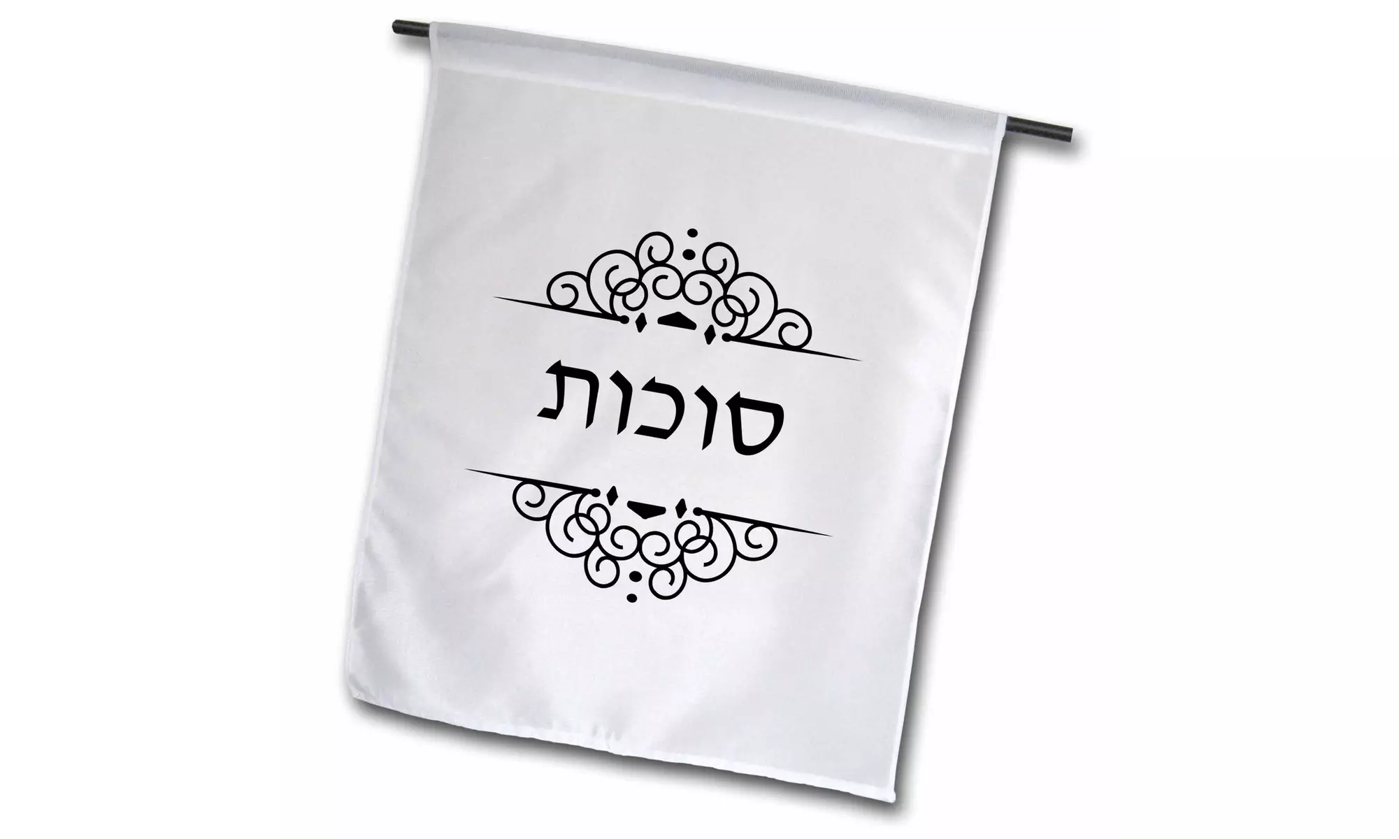 3dRose Sukkot-Flagge Hebräisch – 30,5x45,7 Cm, Polyester, Schwarz-Weiß-Design