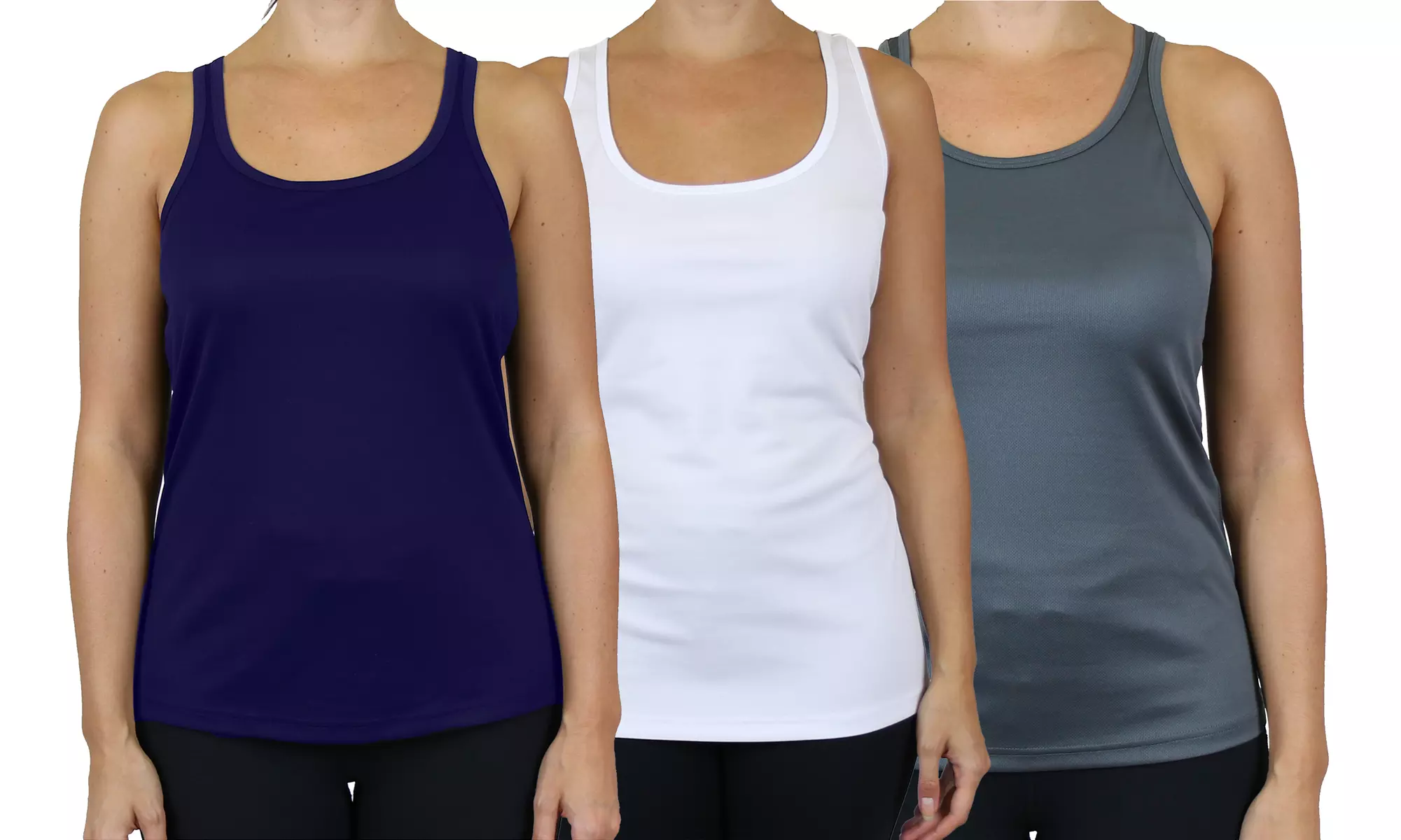 3-Pack Galaxy By Harvic Women's Moisture-Wicking Racerback Tanks (S-3XL)